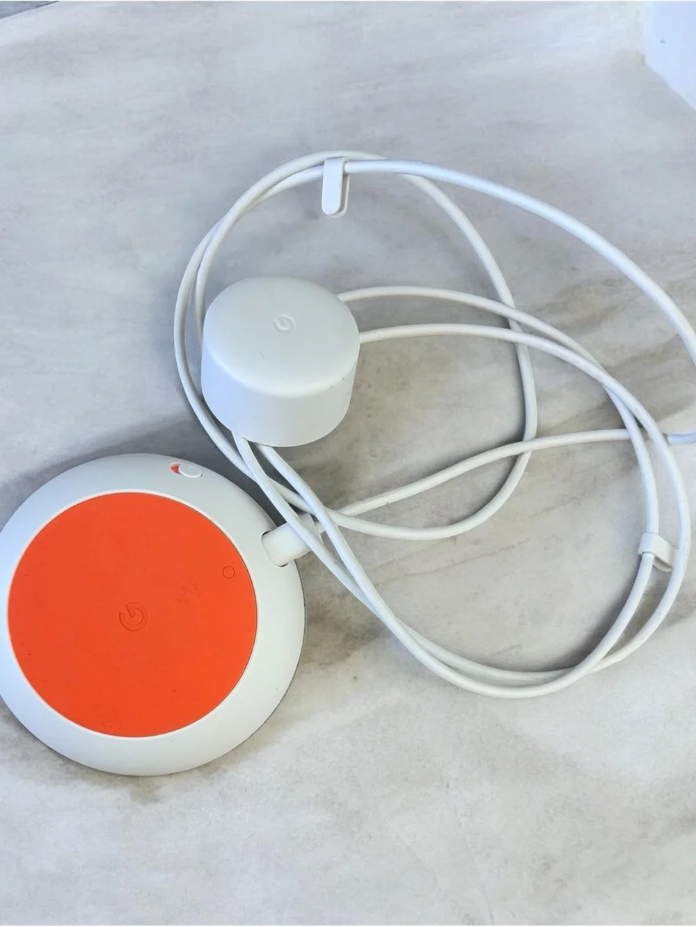 Google Home Mini Smart Speaker – Chalk/Gray – With Power Adapter